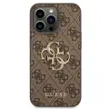 Guess PU 4G Metal Logo Case for iPhone 14 Pro Brown — Foto 3
