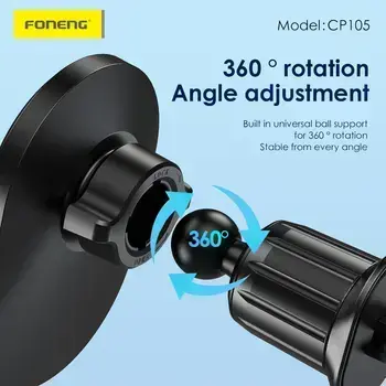 Foneng Car holder CP105 magnetic with induction charging to air vent black (damaged packaging) Photo