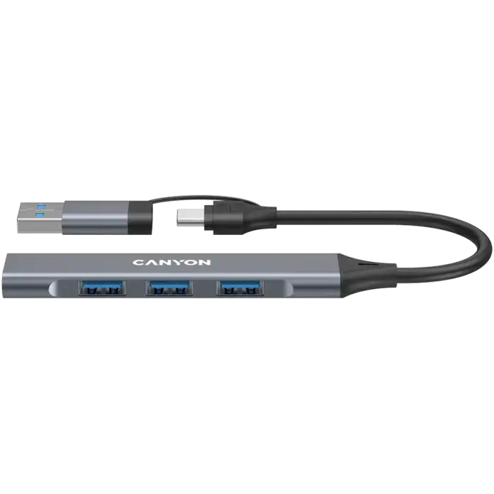 CANYON hub DS-02 4in1 USB-A/C Grey