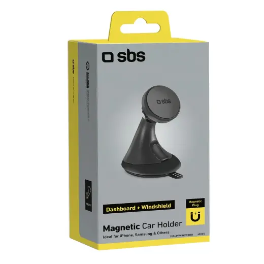 Magnetic car holder with Wide Line suction cup Black Photo