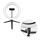 LED Ring Stream RGB lamp 10" with holder for mobile + tripod black Photo