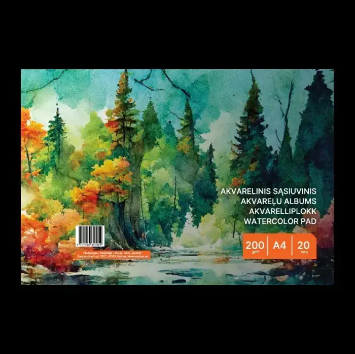 Akvareļa papīrs, A4, 200g 20lpp Foto 3