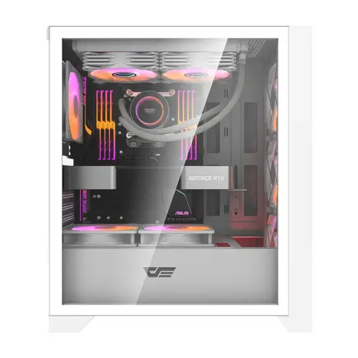 Computer case Darkflash DRX70 GLASS + 4 RGB fans (white) Фото num