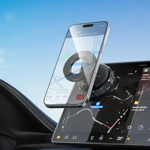 Borofone Car holder BH140 Gloria vacuum, magnetic to windshield black Foto 8