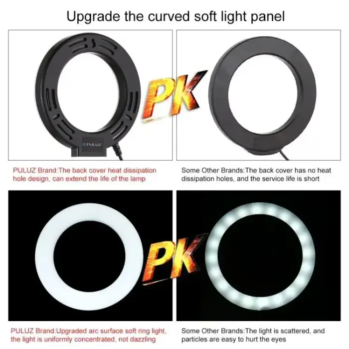 Ring LED lamp Puluz with adjustable base PU391 Foto 7