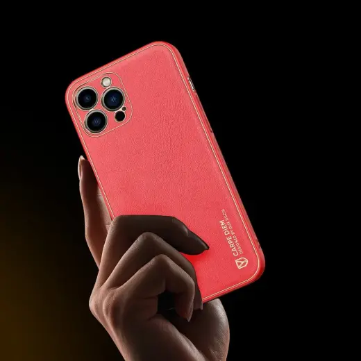 Dux Ducis Yolo elegant case made of soft TPU and PU leather for iPhone 13 Pro red Foto 19