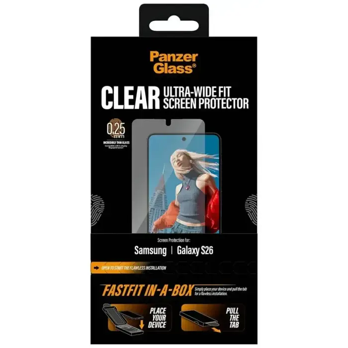 Tempered glass PanzerGlass Ultra-Wide Fit FastFit for Samsung Galaxy S26 Foto 6