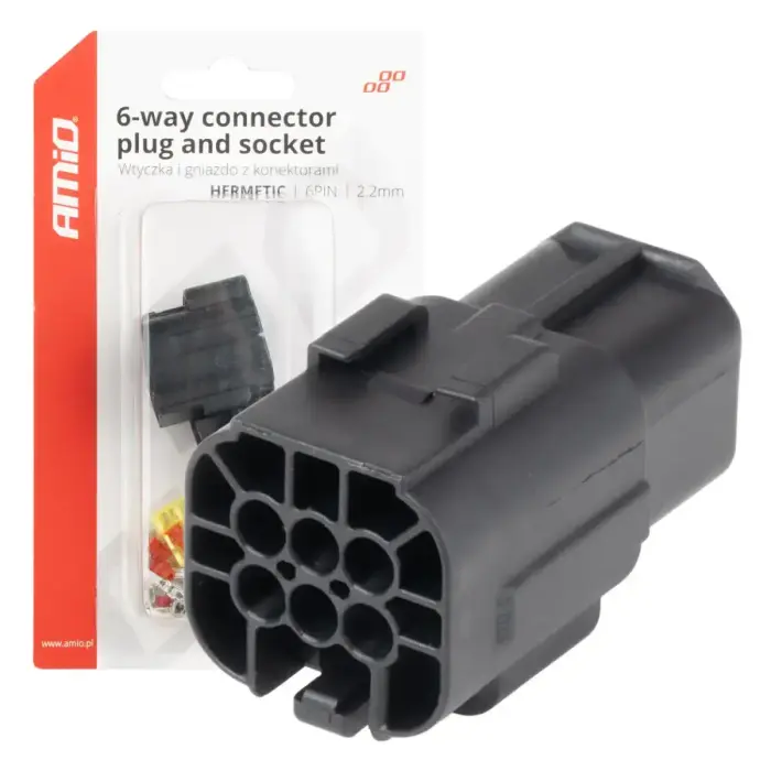 Connector plug and socket set 6 PIN 2.2mm AMIO-04349