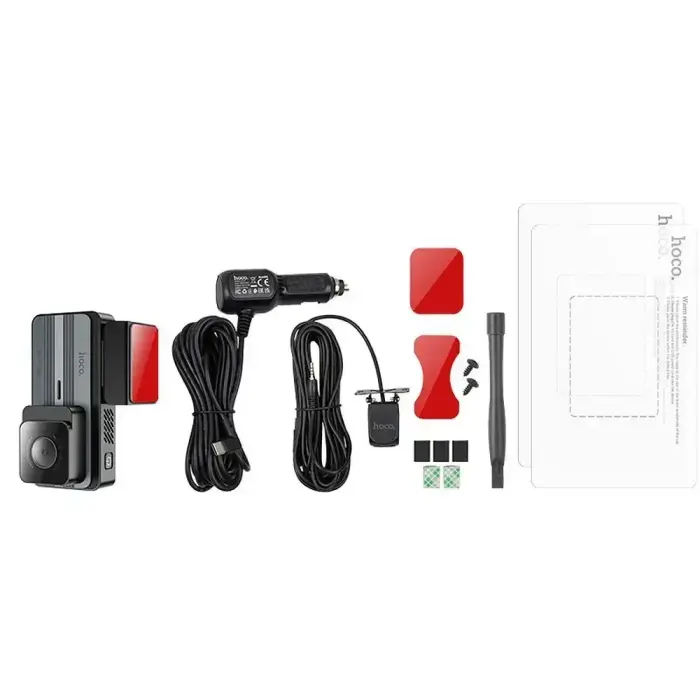 Dash cam for car Hoco with screen 3,69" 2K + rear camera 720P/25fps GPS DV12 silvery gray Foto 15