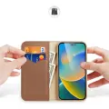 Dux Ducis Hivo Leather Flip Cover Genuine Leather Wallet for Cards and Documents iPhone 14 Pro Max Brown Photo
