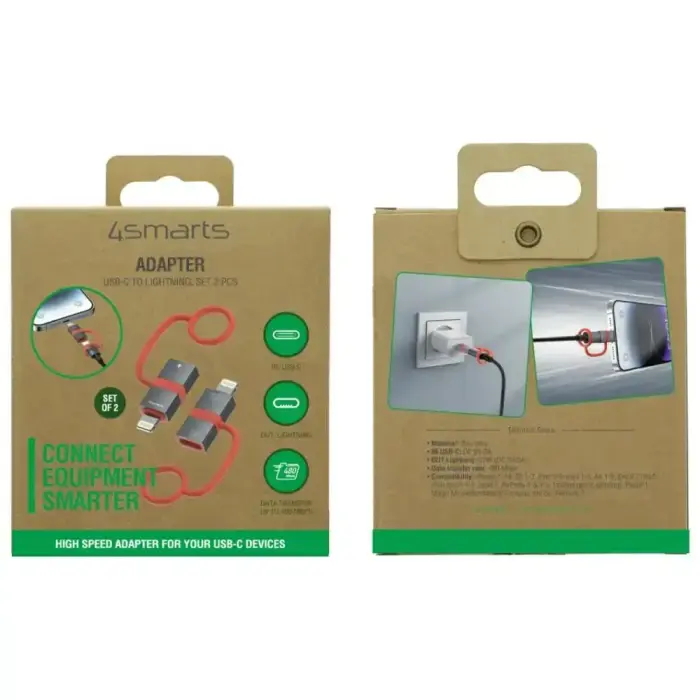 Adapter 4smarts USB-C to Lightning PD 27W gray 2pcs Foto 9