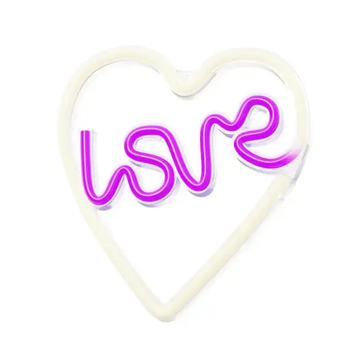Neon LED Light LOVE HEART purple white NNE02 Neolia Foto 2