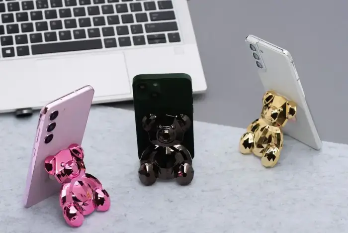 Phone stand BEAR - stick-on - black Foto 7