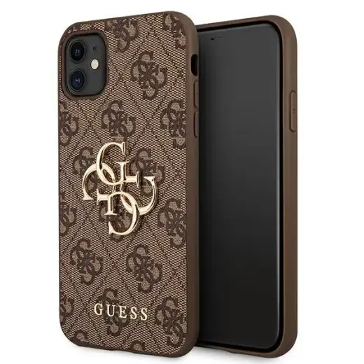 Guess case for iPhone 11 | XR from the 4G Big Metal Logo series - brown Photo