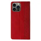 Magnet Strap grāmatveida maciņš ar statīvu telefonam iPhone 14 Plus sarkans — Foto 6
