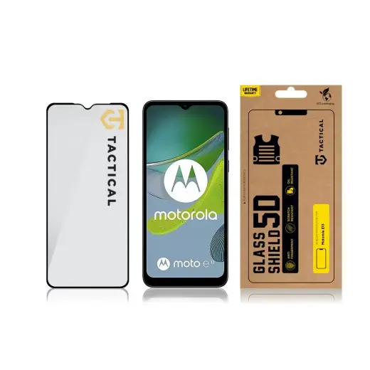 Tactical Glass Shield 5D for Motorola E13 Black Photo