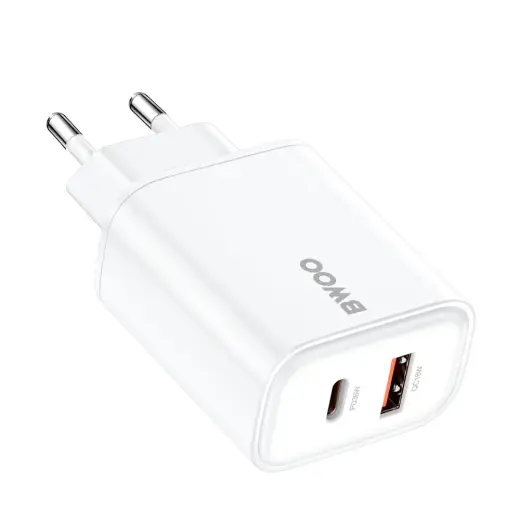 BWOO CDA207 PD 36W wall charger 1x USB-A + USB-C port white Foto 3
