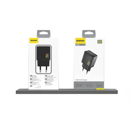 Dudao A26 tīkla lādētājs | 20W | PD | USB-C | melns Foto 4