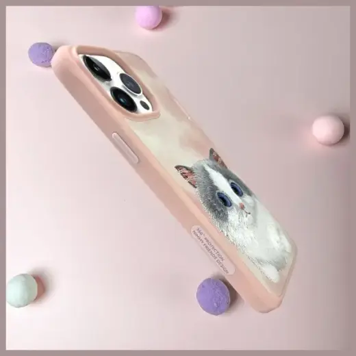 Nimmy Big Eyed Pet 2.0 Cat phone case for iPhone 15 Pro Max 6.7 pink Photo