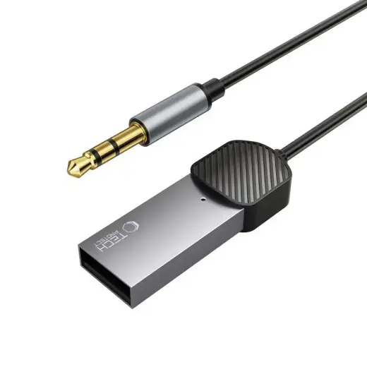 Tech-Protect UltraBoost audio adapter mini jack 3.5mm (male) / Bluetooth - gray Фото num