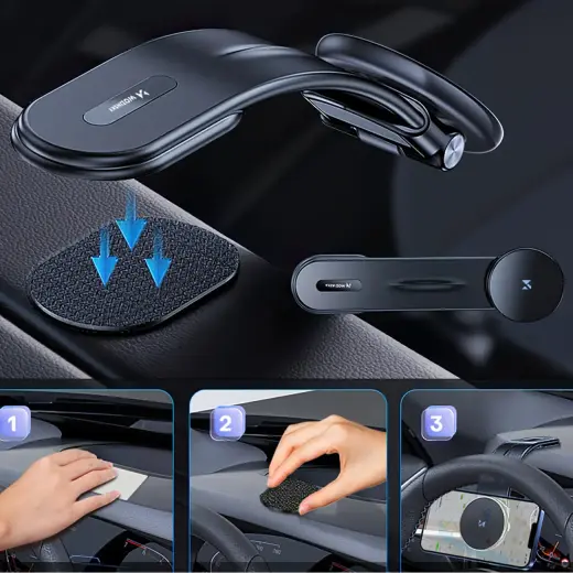 Wozinsky WCZ2Y2S Magnetic Car Holder with 15W MagSafe Inductive Charger for Car Cockpit - Black Фото num