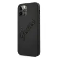 Guess Saffiano Vintage Script Case for iPhone 12 Pro Max 6.7" - Black Foto 2