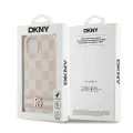 DKNY Leather Checkered Mono Pattern & Printed Stripes Case for iPhone 15 Plus | 14 Plus - Pink — Foto 8