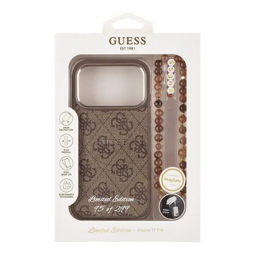 Guess PU 4G MagSafe Strap Limited Edition of 299 Case for iPhone 17 Pro Brown Foto 5