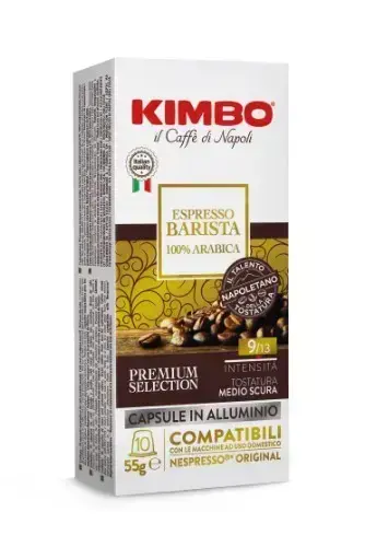 Kafijas kapsulas KIMBO Barista Napoli Alu, 10 x 5.5 g