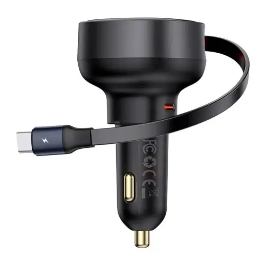Car Charger Baseus Enjoyment Pro with cable USB-C, 60W (Black) Photo
