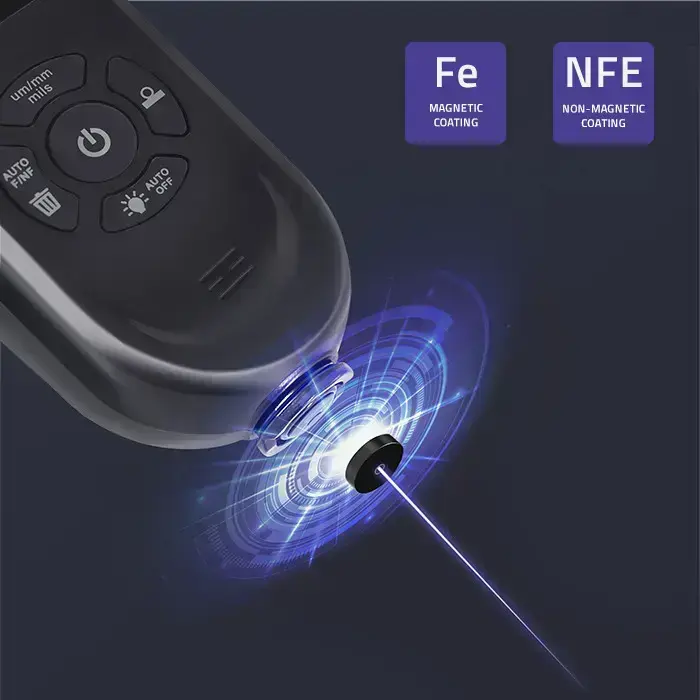 Qoltec Coating thickness gauge with illuminated side LCD | 0 ~ 2000um Foto 3