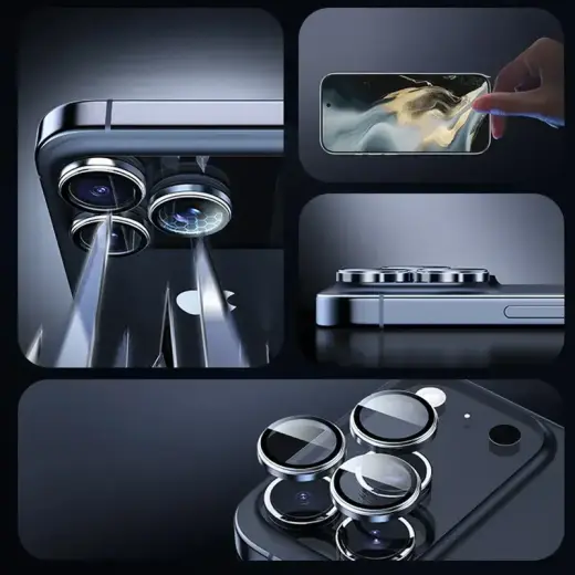 Rock Tempered glass Pure Series Camera Lens on camera for Iphone 17 (lens 2 pieces) black Foto 2