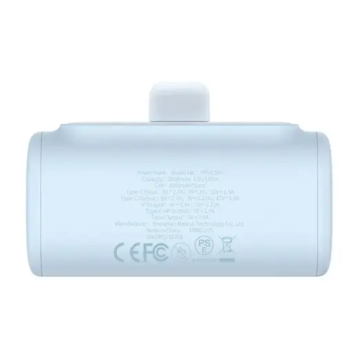Baseus Compact IP external battery (powerbank) | 5000 mAh | 20W | USB-C, Lightning | blue Photo
