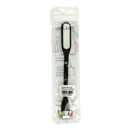 Mini LED Lamp Silicone USB Black Foto 3