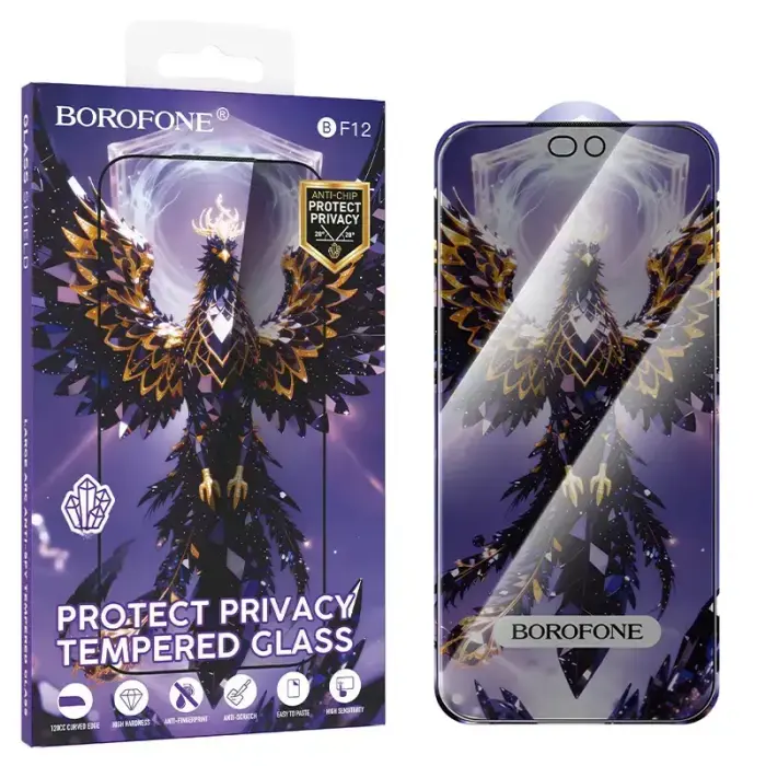 Borofone Tempered glass BF12 Armor Shield Full Screen Anti-spy for Iphone 15 Pro