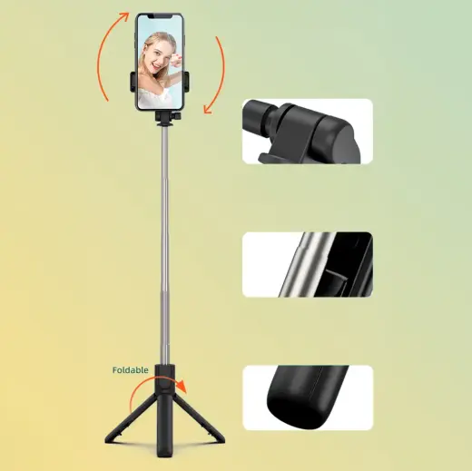 Selfie stick WRY1S telescopic tripod 0.7m for phone - black Foto 11