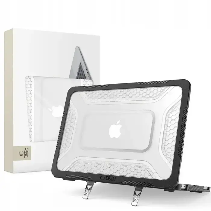 Tech-Protect Kevlar Pro cietais apvalks datoram MacBook Neo 13 (2026) melns/caurspīdīgs