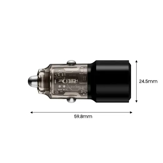 Tech-Protect CC03 95W 2-Port USB-A | USB-C Car Charger - Black Foto 3