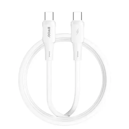 BWOO silicone cable X329CC 65W USB-C 1m white