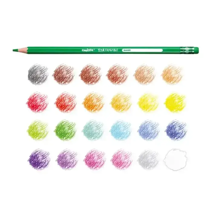 Krāsainie zīmuļi CARIOCA TITA, dzēšami, 24gab Foto 2