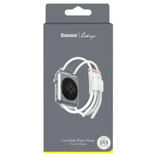 Baseus Adjustable sports strap Let`s Go for Apple Watch 3|4|5|6|SE 38|40mm (LBAPWA4-A24) White-pink Фото num