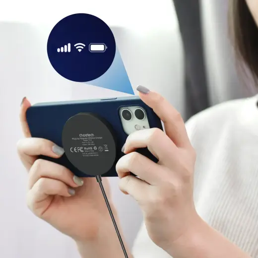 Choetech magnetic wireless charger 15W MagSafe for iPhone 12|13|14 black (T518-F-BK) Foto 6
