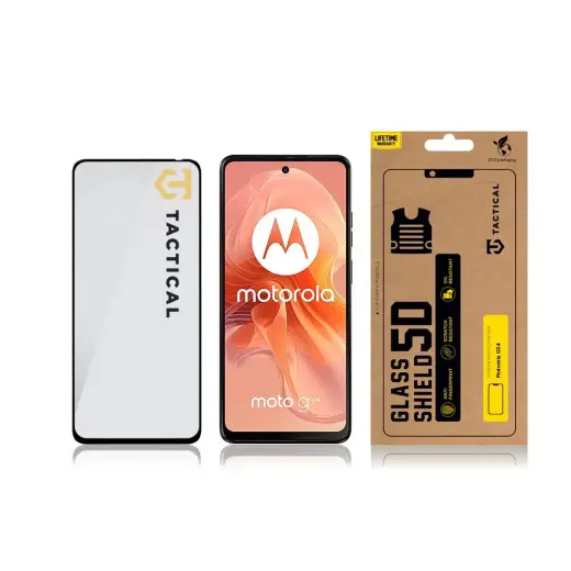 Tactical Glass Shield 5D for Motorola G04 Black Photo