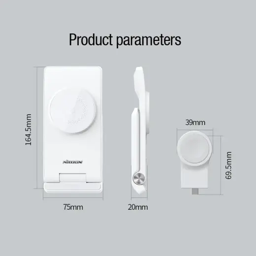 Nillkin PowerTrio 3in1 Wireless Charger MagSafe for Apple Watch White (MFI) Фото num