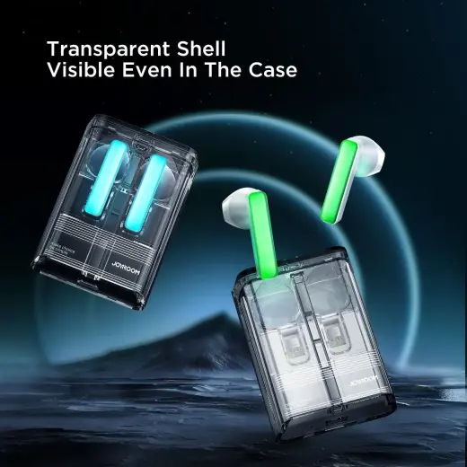 TWS Joyroom JR-TC1 IceLens Series wireless headphones with LED lights - black Foto 10