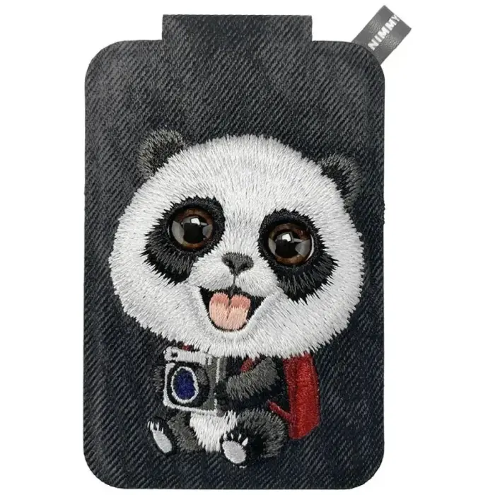 Magnetic phone wallet stand  Nimmy New Big-Eye Cute Pets 2.0 Panda black