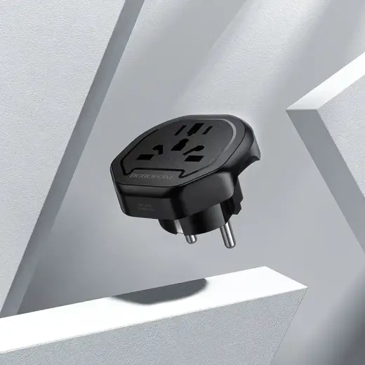 Borofone Travel charger adapter BAC15 - USA, UK, EU, AU black Foto 7