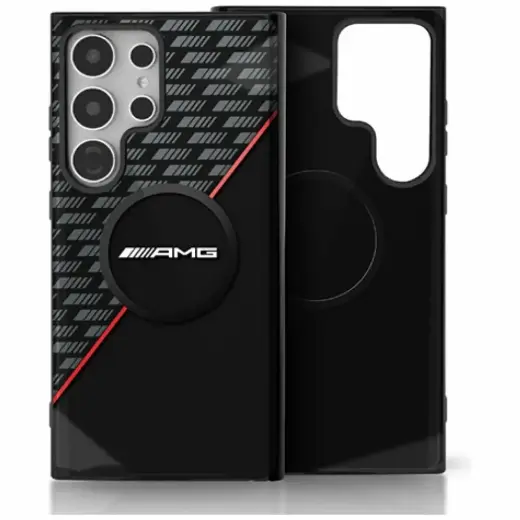 Etui AMG Double Layer Rhombs MagSafe do   Samsung Galaxy S25 Ultra czarno-czerwony Фото num