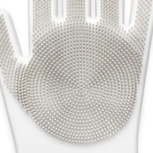 Silikona cimdi tīrīšanai 2gab. 34,5x15,5x2,6cm gaiši pelēki Foto 2