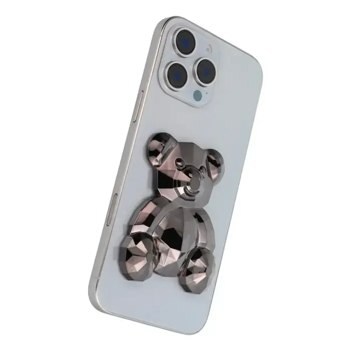 Phone stand BEAR - stick-on - black Foto 2